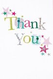 There's an uplifting warmth to this Malden Rushett thank you card, as if each colourful detail was inspired by the welcoming lanes and gardens of our KT9 community. The phrase 'Thank You' appears in playful, eclectic lettering-gleaming silver, radiant green, bright yellow, and soft blue-each touched with whimsical dots or fine stitched accents. Stars in shades of teal, pink, and metallic shimmer gently frame the central message, creating a festive, affectionate mood reminiscent of community gatherings on Rushett Lane. The pristine white background exudes calm, allowing the design's cheer to stand out without ever feeling crowded. Like a carefully chosen bouquet from the local florist, the card is sincerely personal, its textures and layers hinting at thoughtful hands behind every detail. It's easy to picture this card presented with fresh flowers at a village doorstep, sending out gratitude that feels genuine and clear-a small but lasting reminder of the kindness woven throughout Malden Rushett.